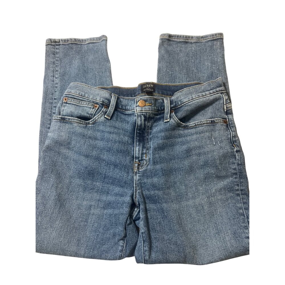J.Crew Slim Boyfriend Jeans Mid Rise Blue Denim Button Zipper Size 29